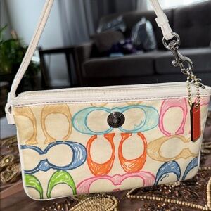 Coach  Colorful Signature Pattern Wristlet